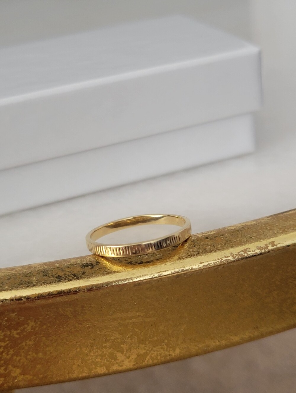 10KT Yellow Italian Gold Textured Ring